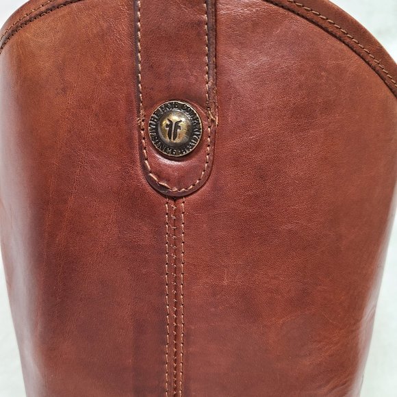 GORGEOUS FRYE Melissa Lug Leather Riding Boot, size 9.5 EXTENDED CALF - Picture 2 of 7